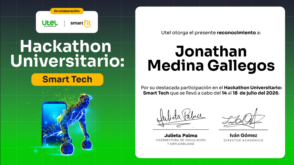 Reconocimiento Hackathon UTEL x Smartfit 2025