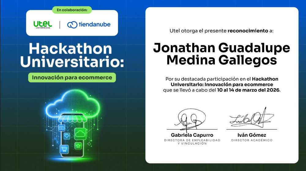 Reconocimiento Hackathon UTEL x Tiendanube